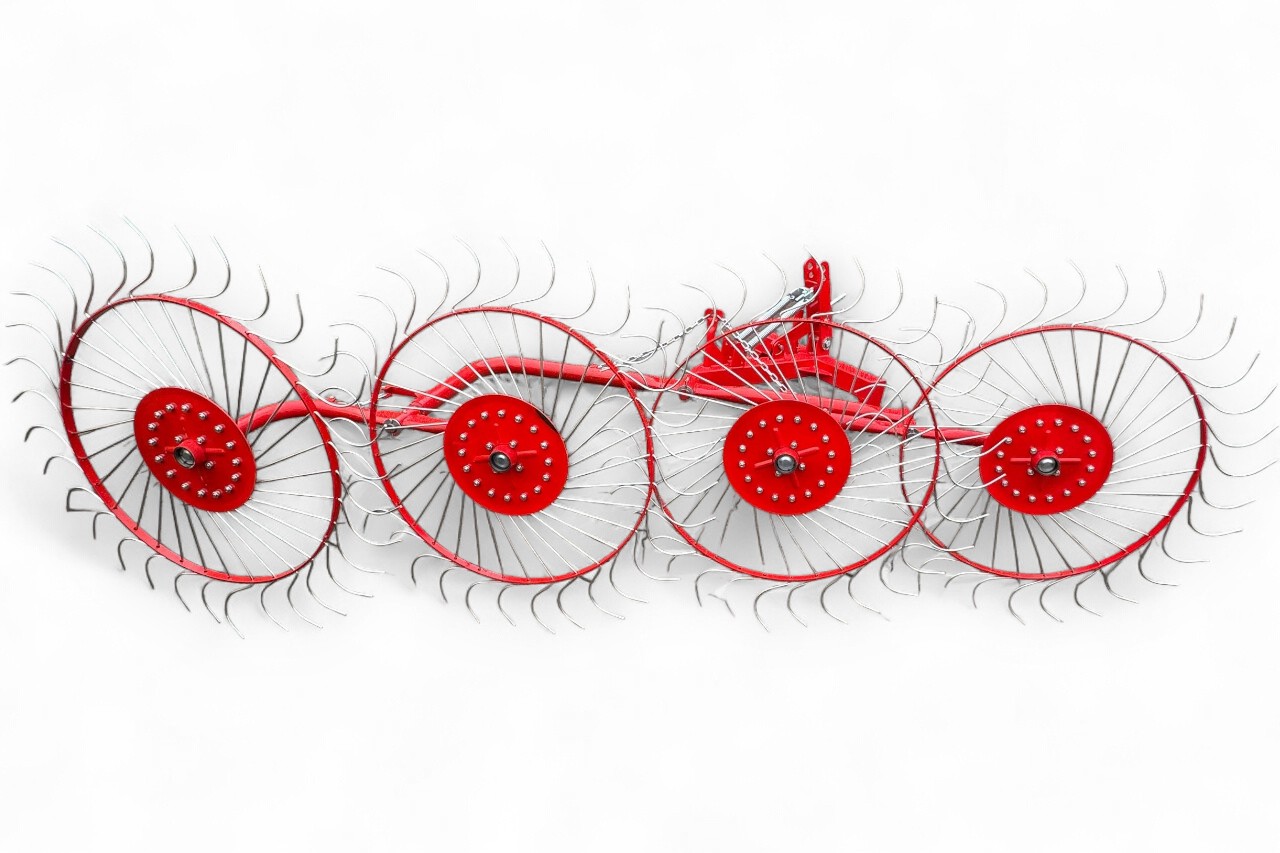 Greblă mecanică tip soare, 4 rotoare, 120 cm