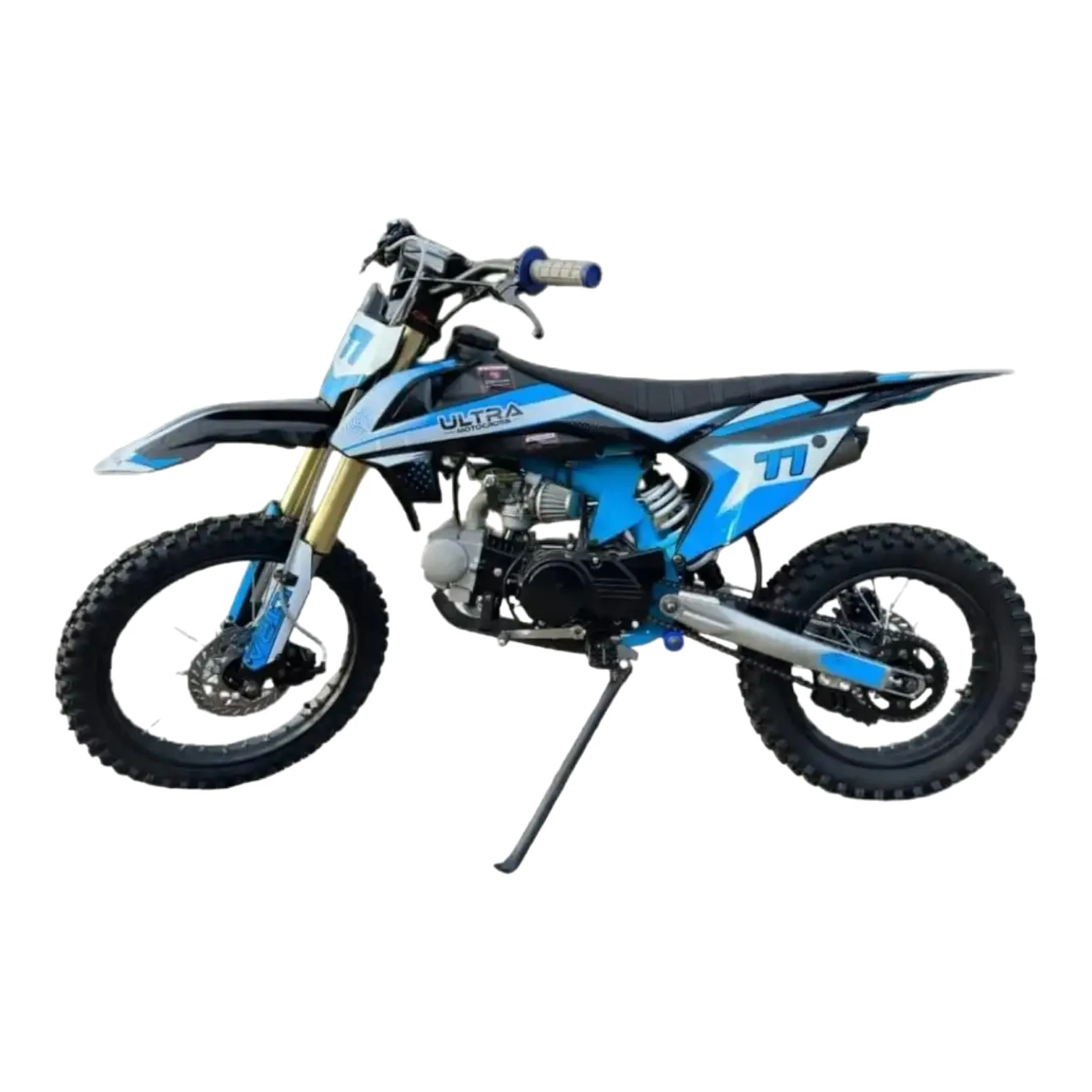 Cross 125cc, Ultra Motocross, Pornire – kickstart, Motor in 4 timpi, Cutie de viteze in 4 trepte, Roti 17/14 inch, albastru - imagine 2
