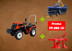 Tractor 25 CAI LIDER 4×4 + Freza agricola 125 cm + Plug agricol cu 2 trupite