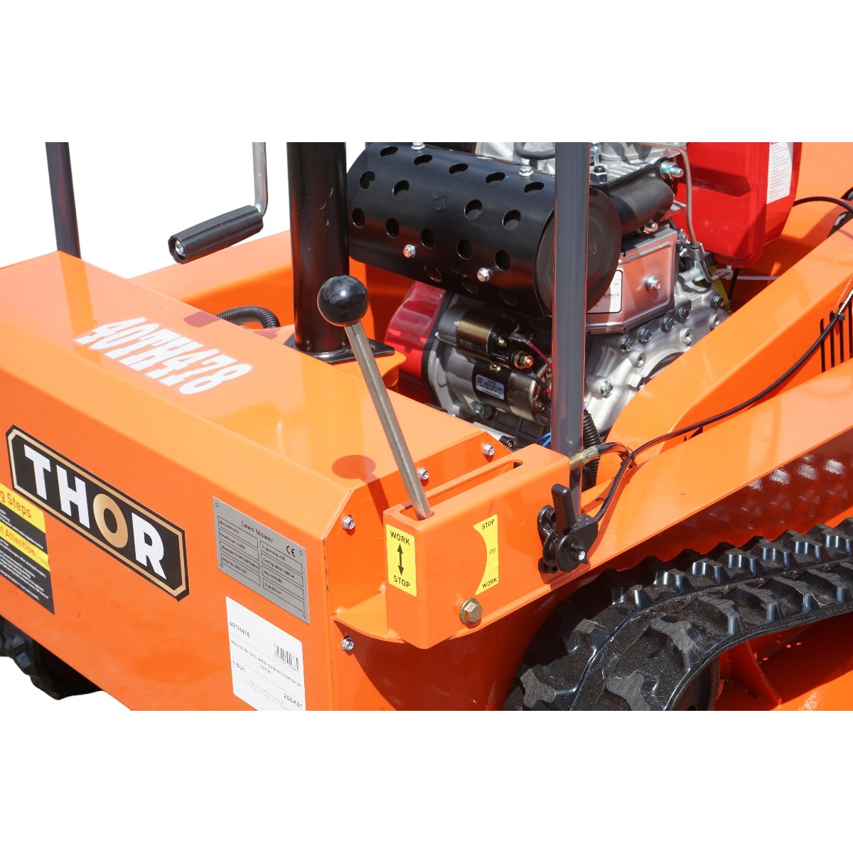 Masina de tuns iarba cu telecomanda pe senile, motor diesel 12.5CP, latime de taiere 1000mm THOR - imagine 17