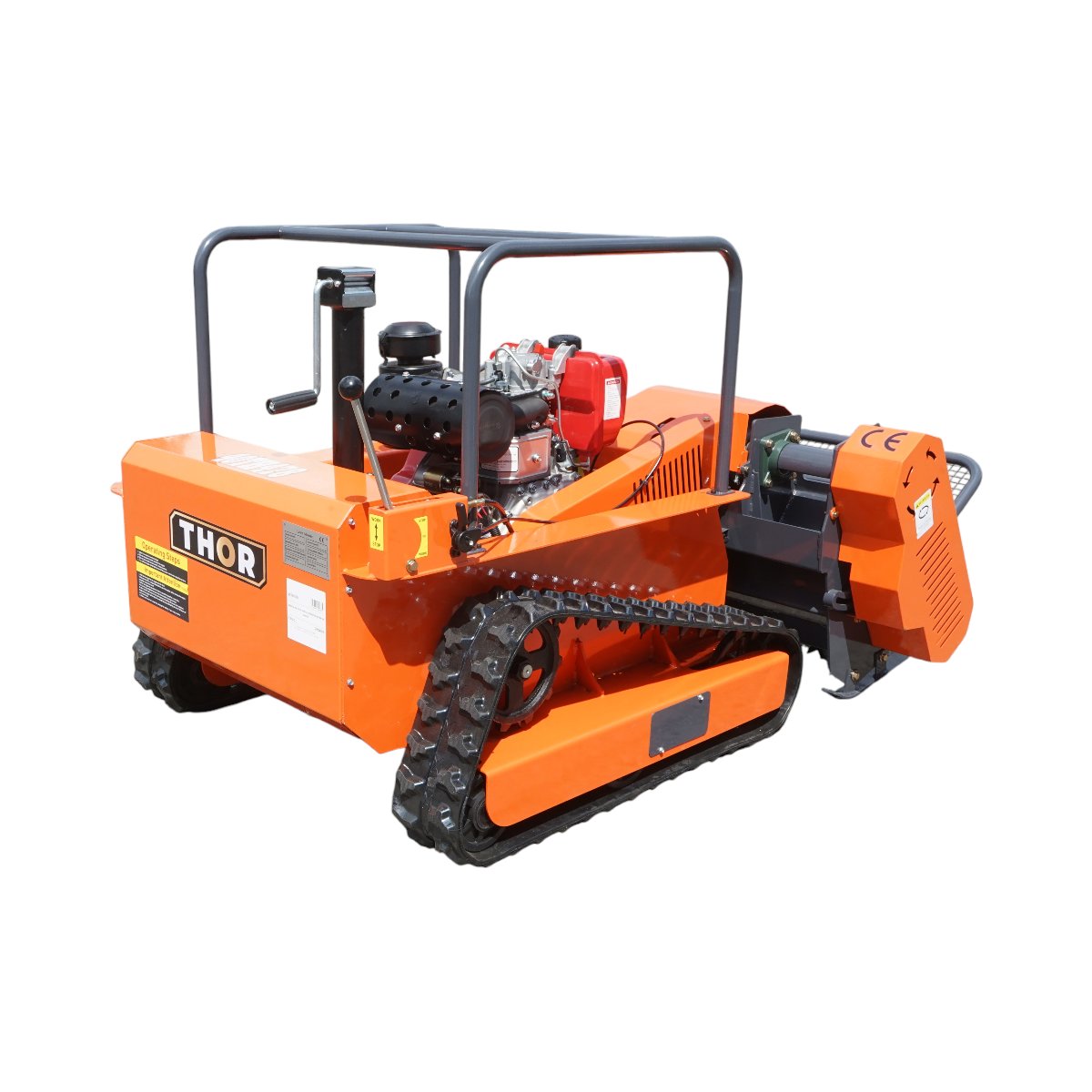 Masina de tuns iarba cu telecomanda pe senile, motor diesel 12.5CP, latime de taiere 1000mm THOR - imagine 4